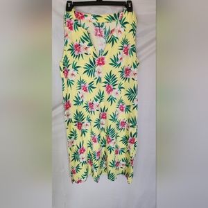 Lands' End sun dress Sz. M (10 -12) Yellow Tropical